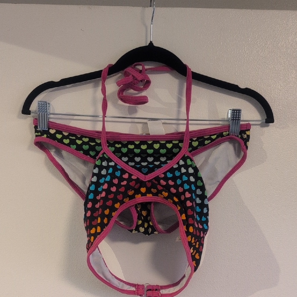 Y2K Vintage Multicolor Hearts Bikini 👙🏖️